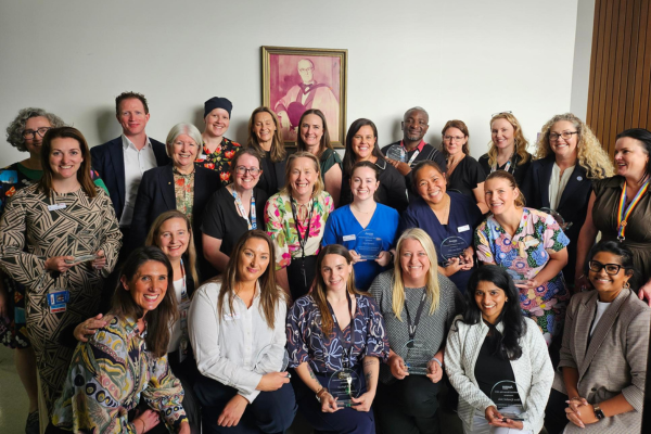Group picture of the award winners with the executive team